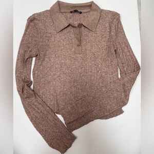 New Zara collared sweater sand / beige color size S